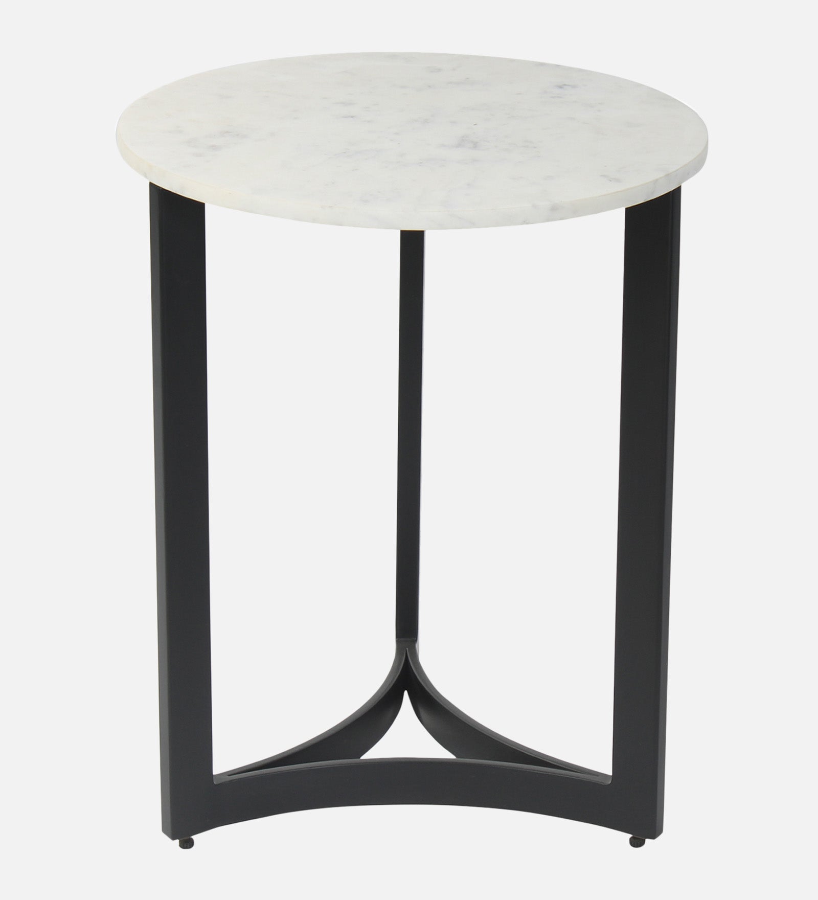 Celeste Marble Side Table In Black Finish