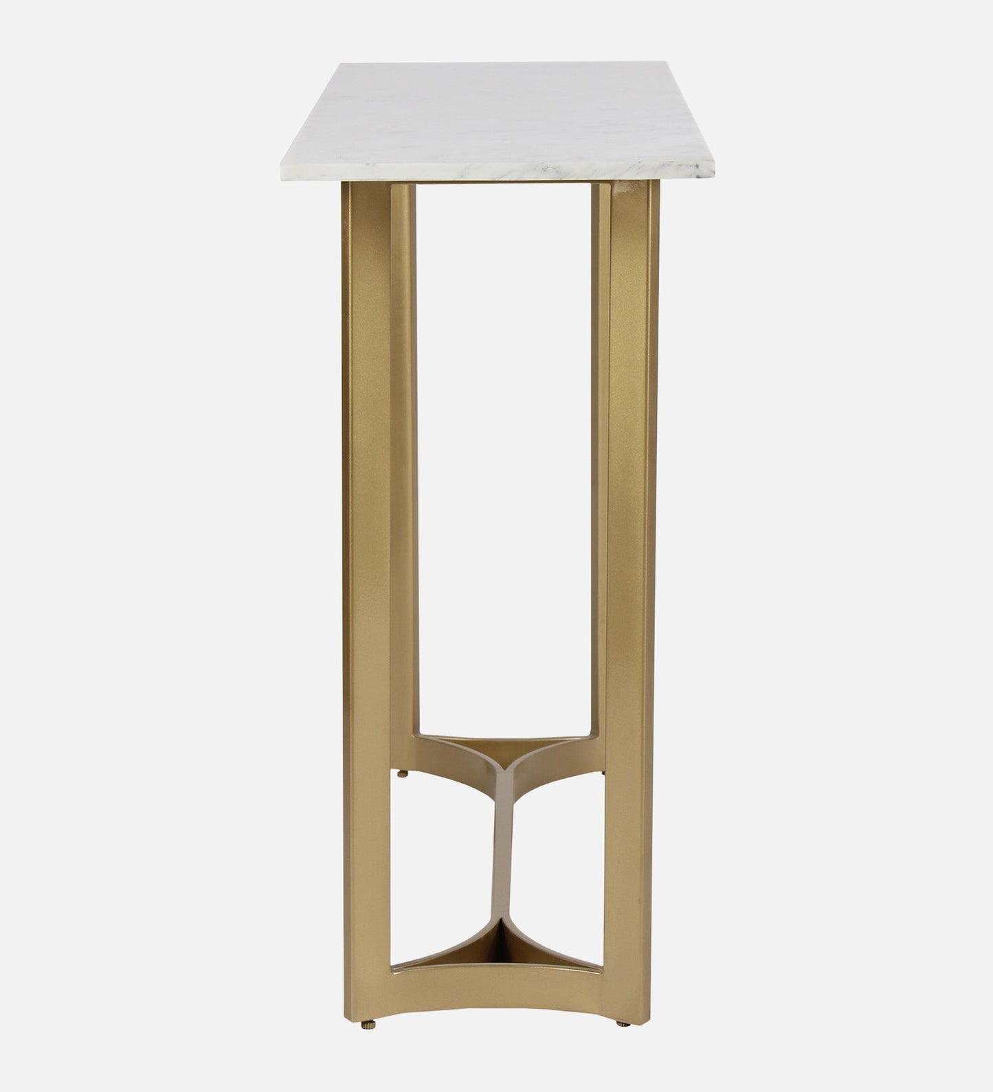 Prism Marble Console Table In Gold Finish