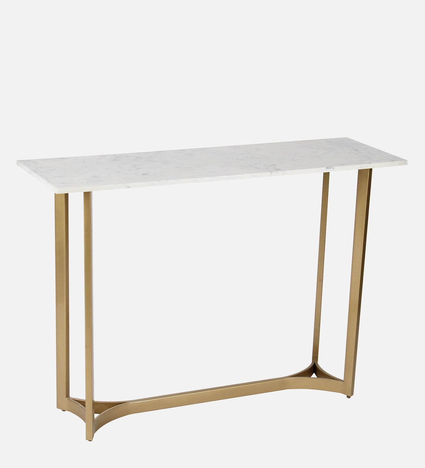 Prism Marble Console Table In Gold Finish