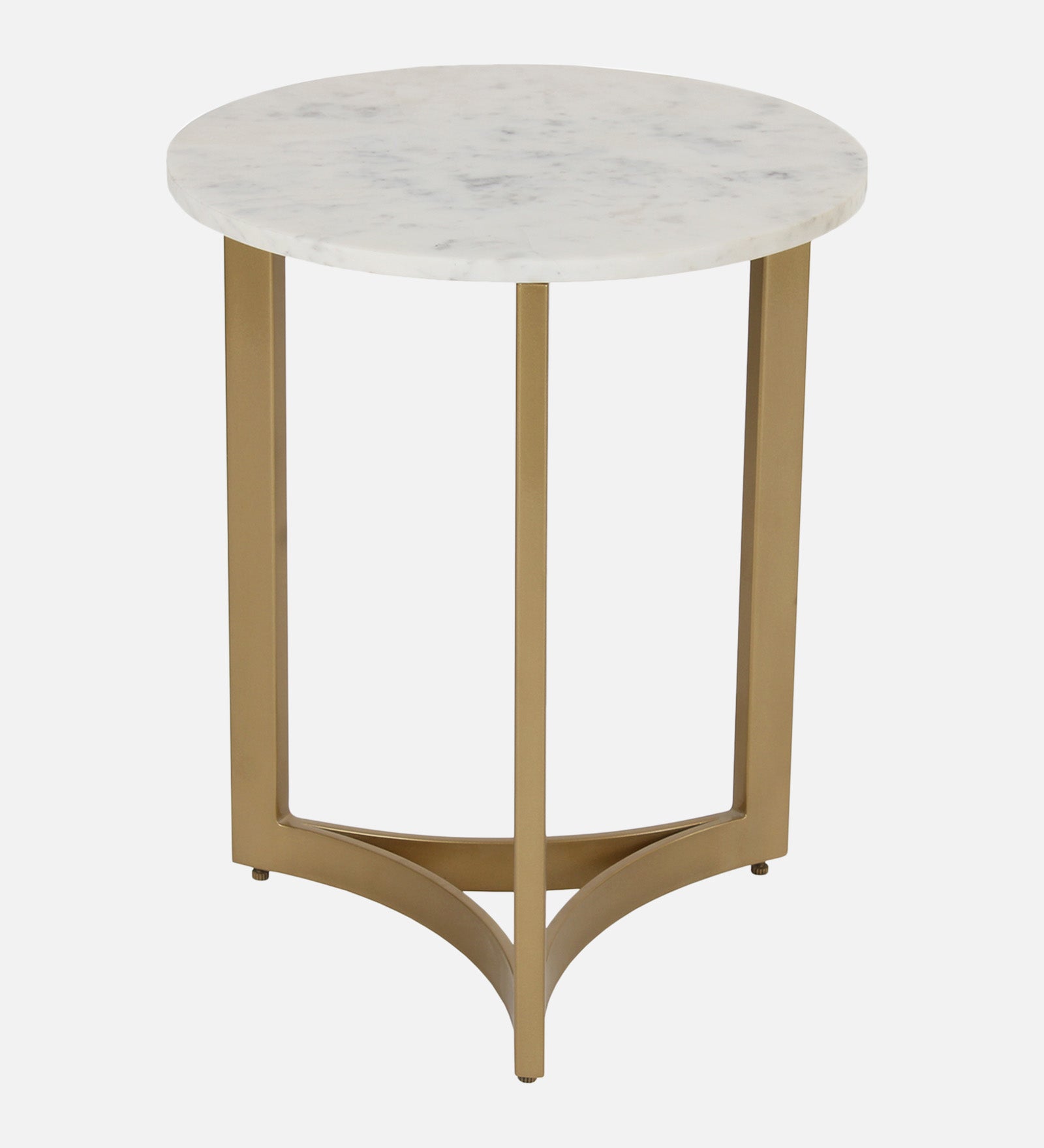 Celeste Marble Side Table In Gold Finish