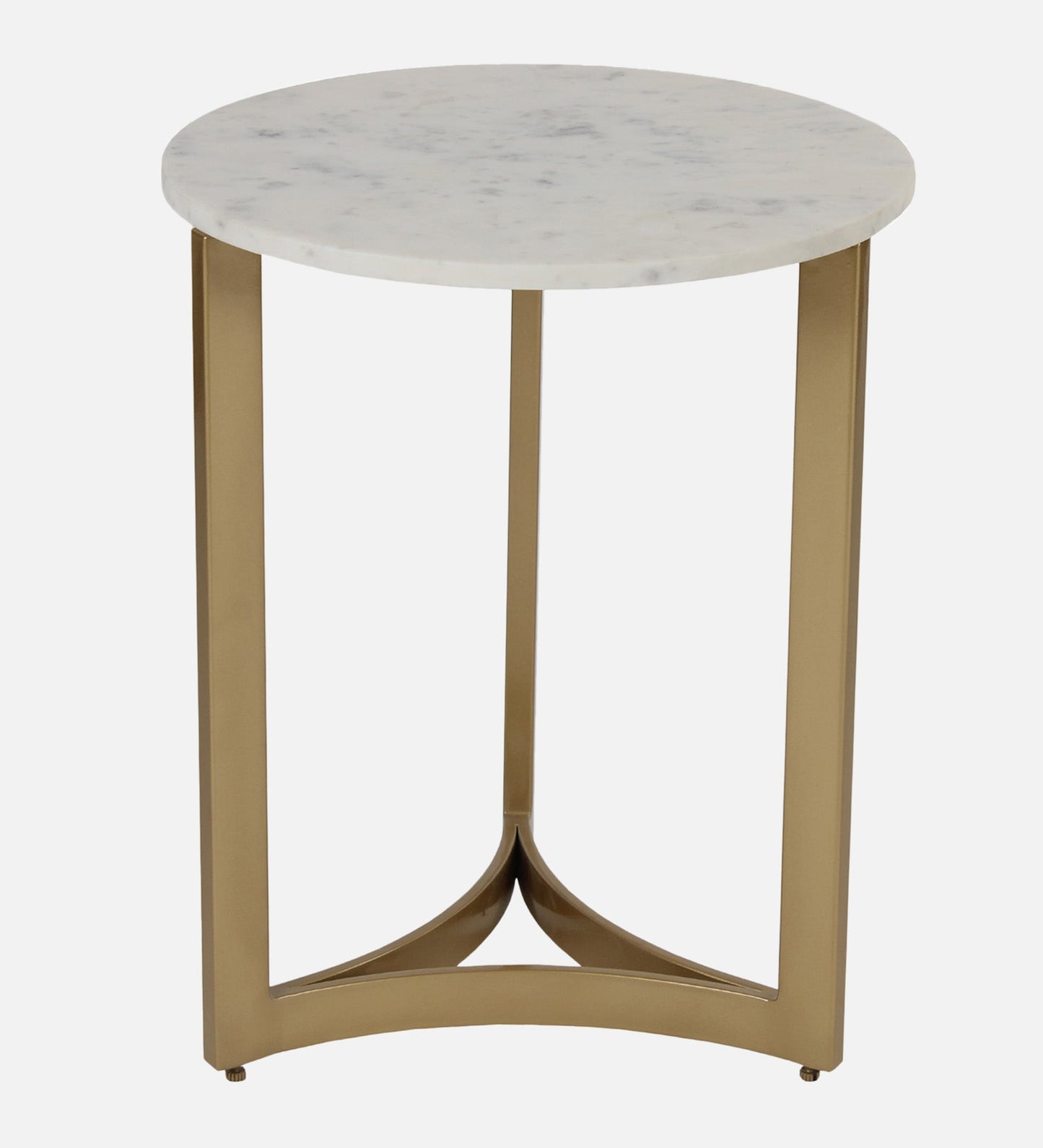 Celeste Marble Side Table In Gold Finish