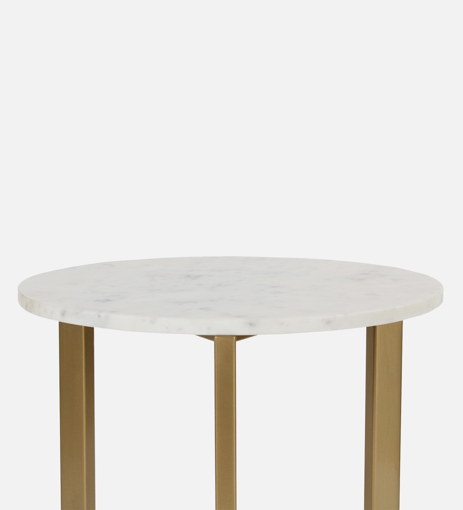 Celeste Marble Side Table In Gold Finish