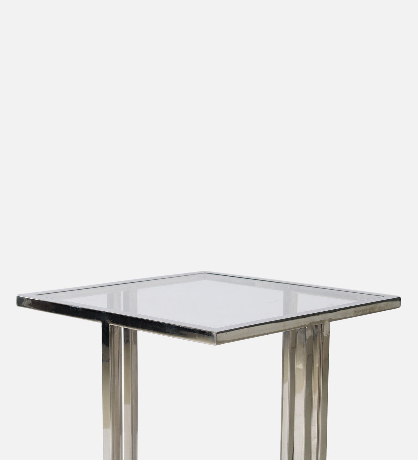 Tranquil Glass Side Table In Chrome Finish