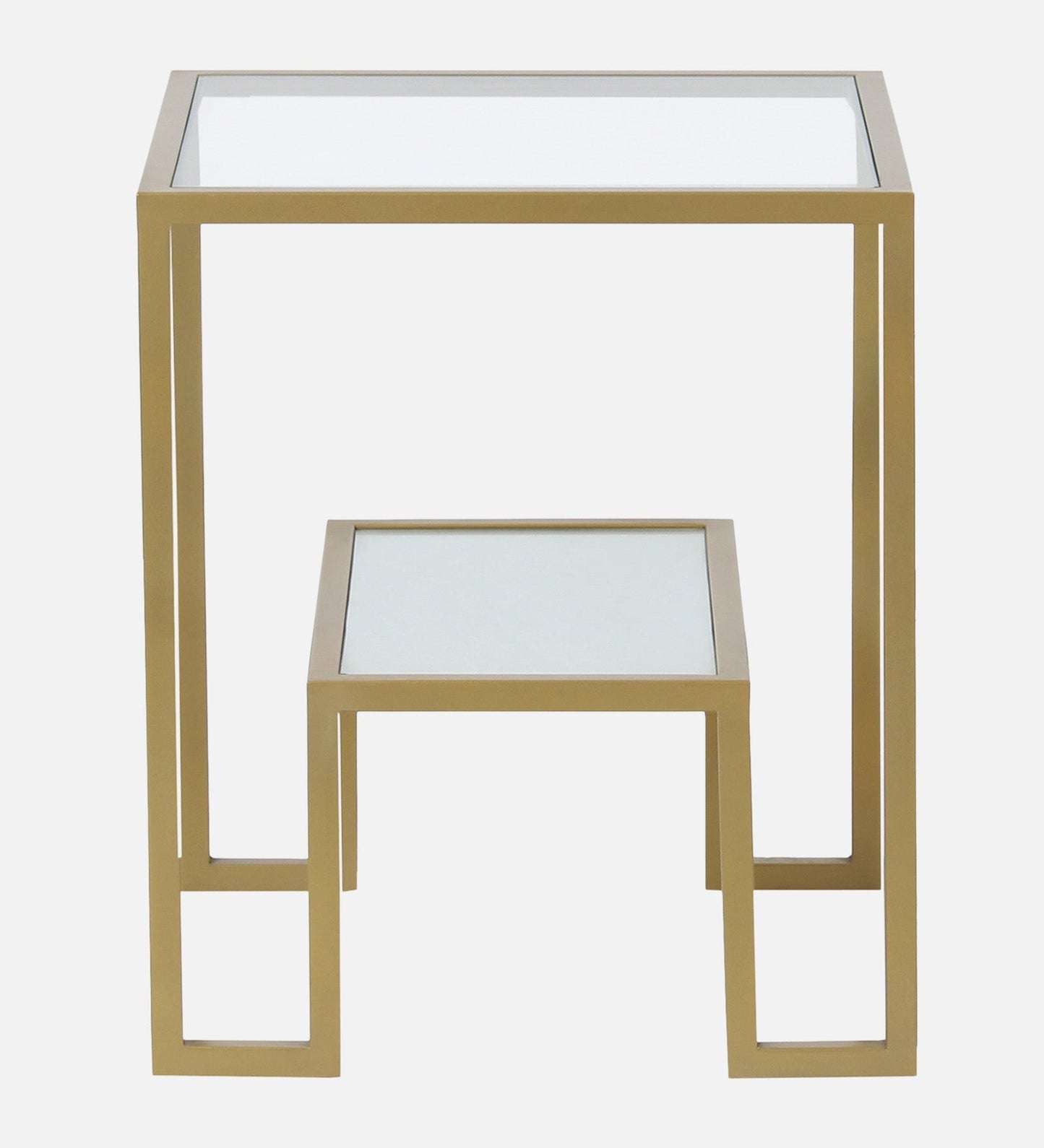 Ethos Glass Side Table In Gold Finish