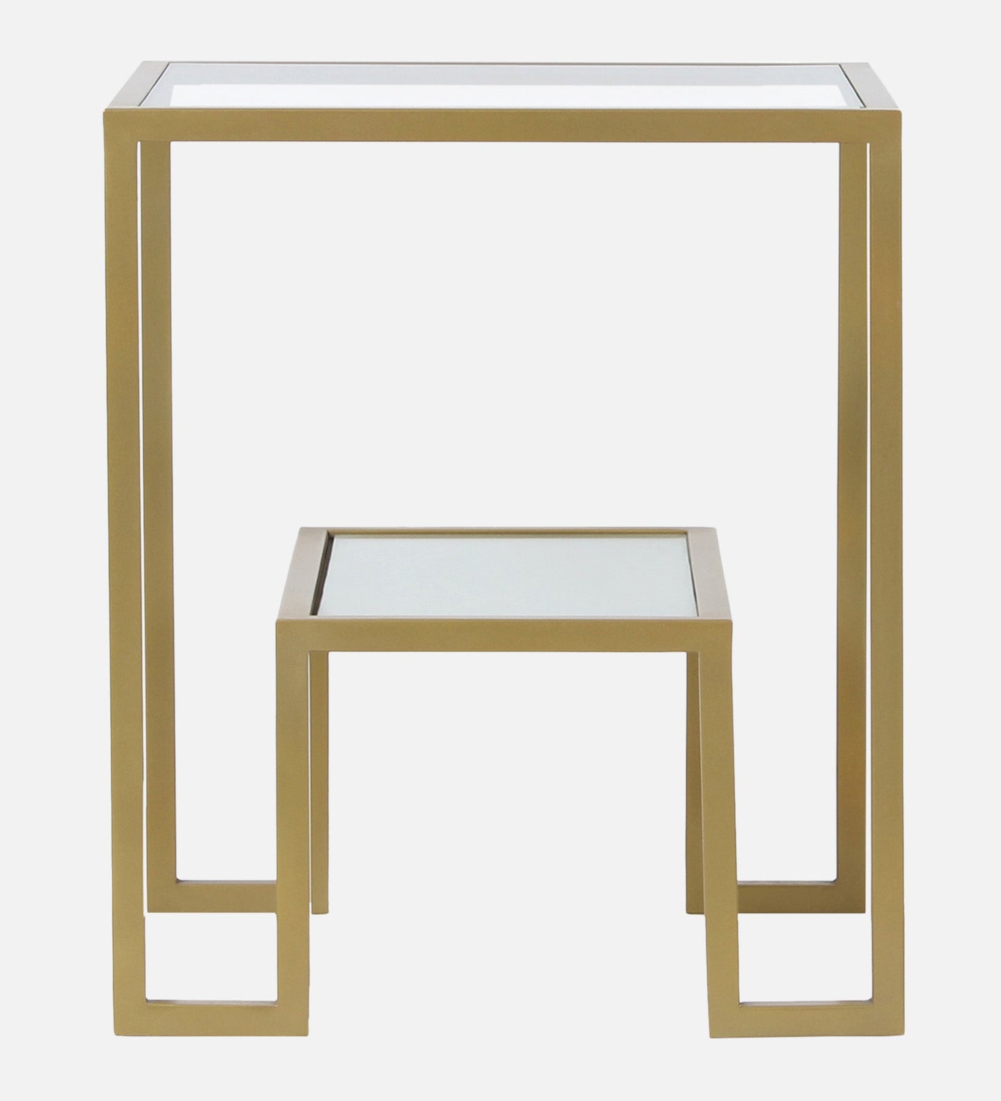 Ethos Glass Side Table In Gold Finish