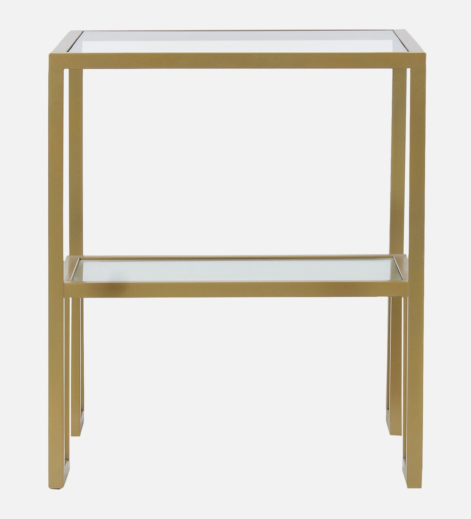 Ethos Glass Side Table In Gold Finish