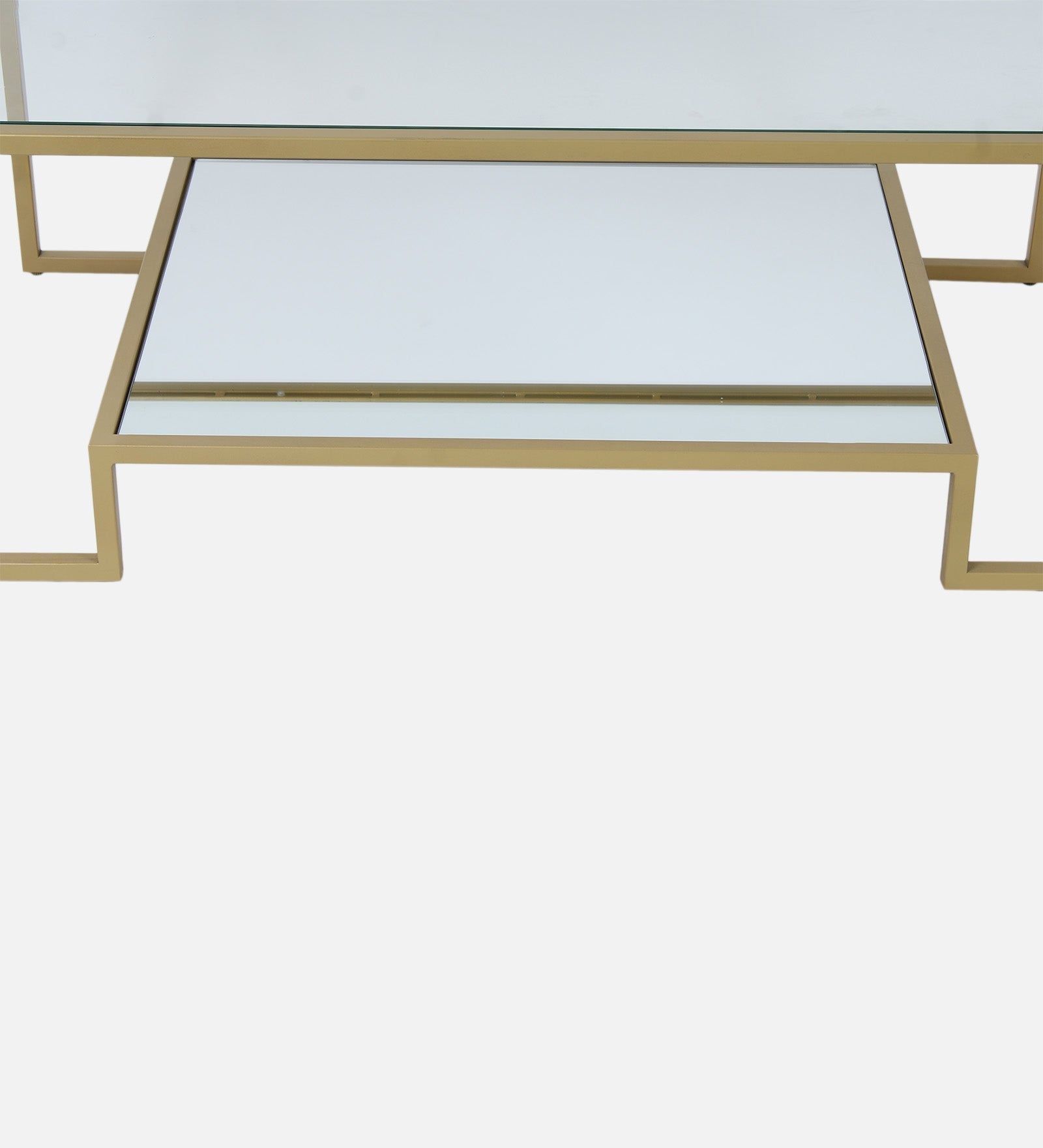 SipStation Glass Coffee Table In Gold finish