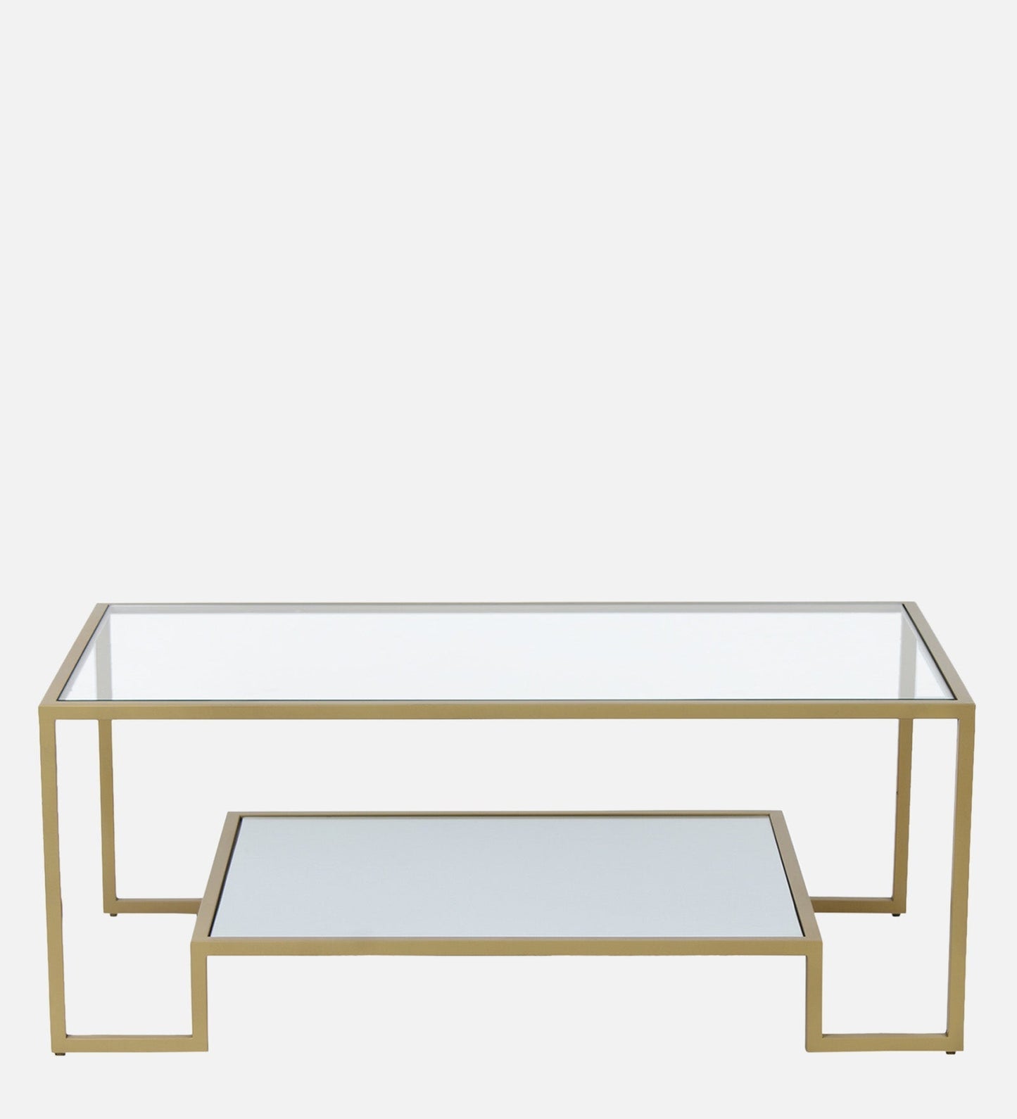 SipStation Glass Coffee Table In Gold finish