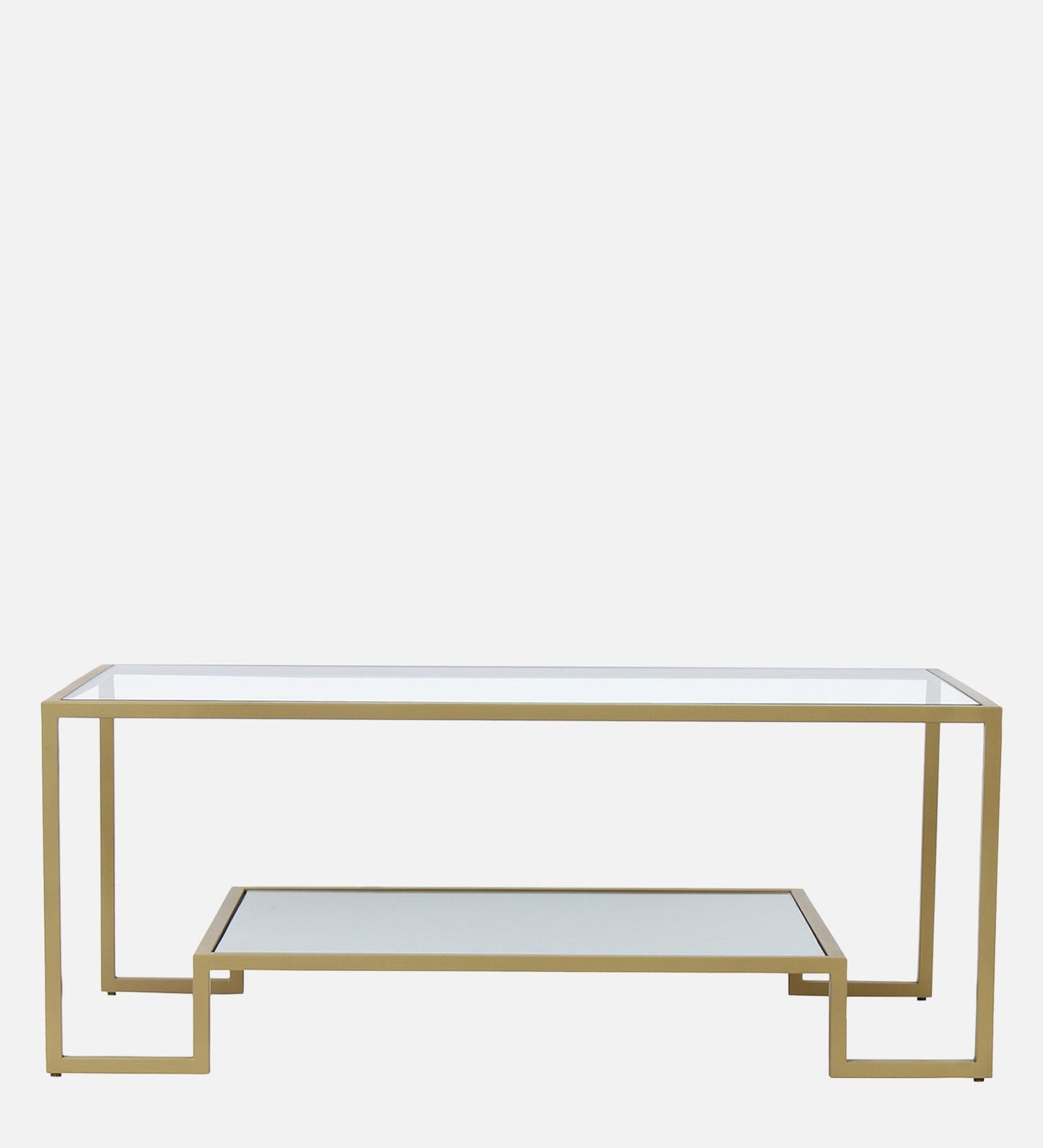 SipStation Glass Coffee Table In Gold finish