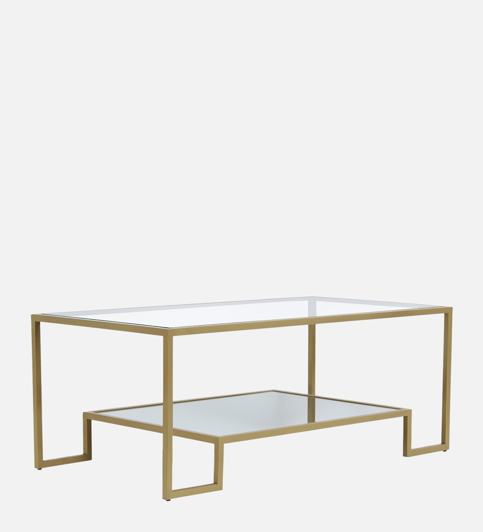 SipStation Glass Coffee Table In Gold finish