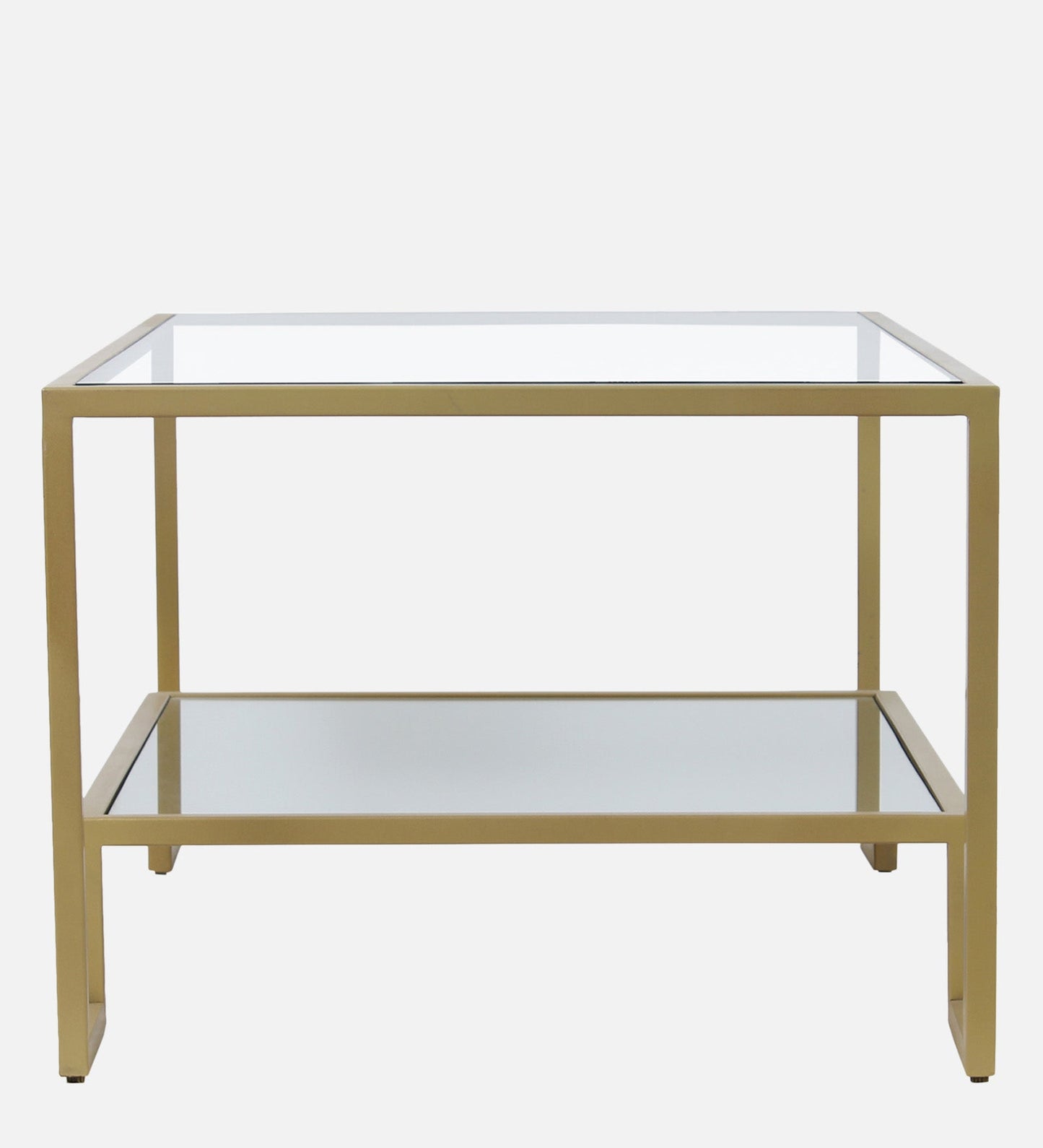 SipStation Glass Coffee Table In Gold finish