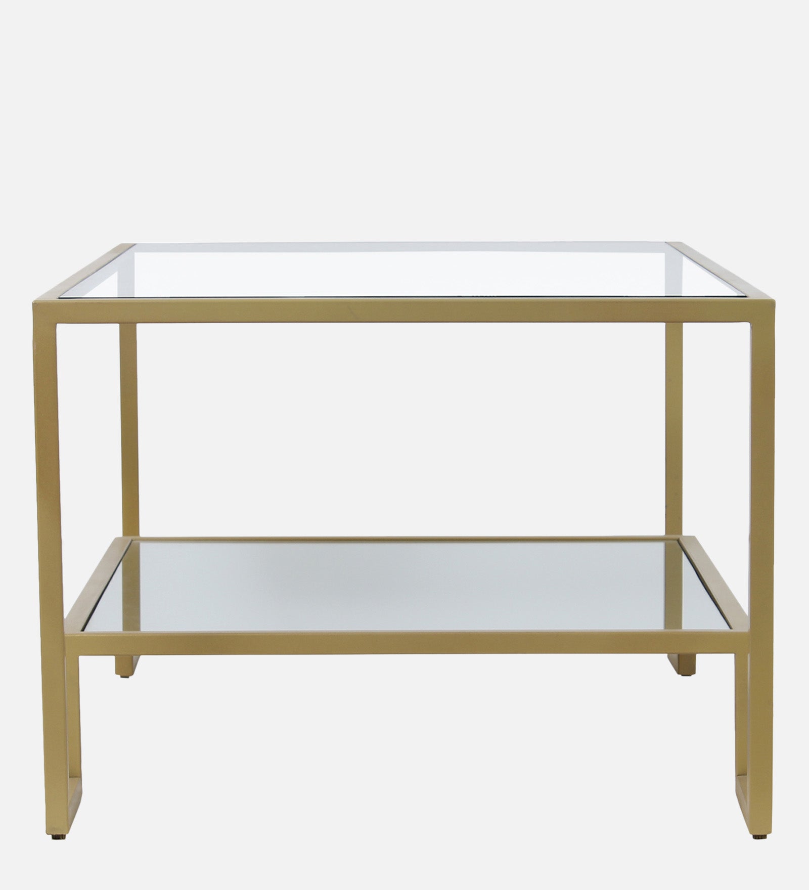 SipStation Glass Coffee Table In Gold finish