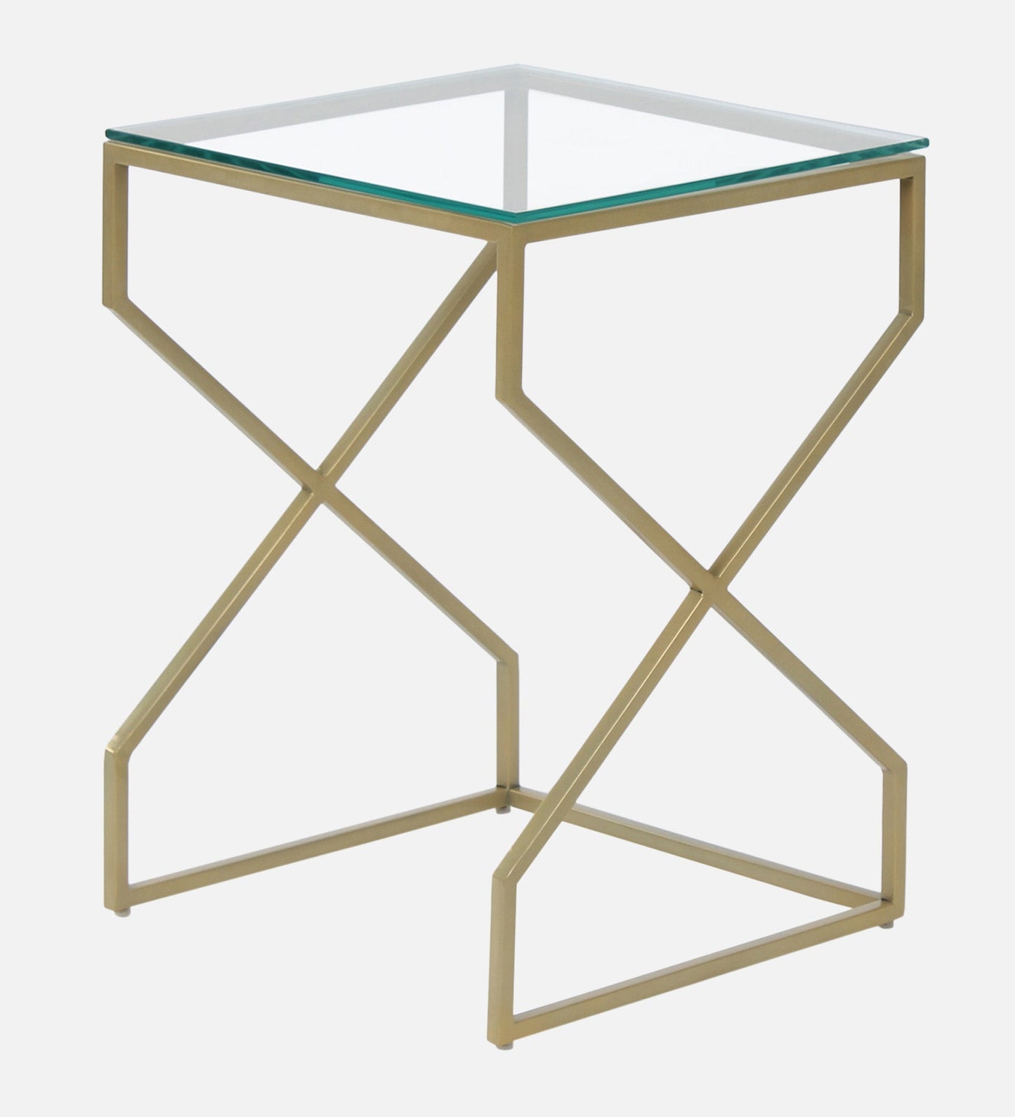 Luxor Glass Nesting Side Table In Gold Finish