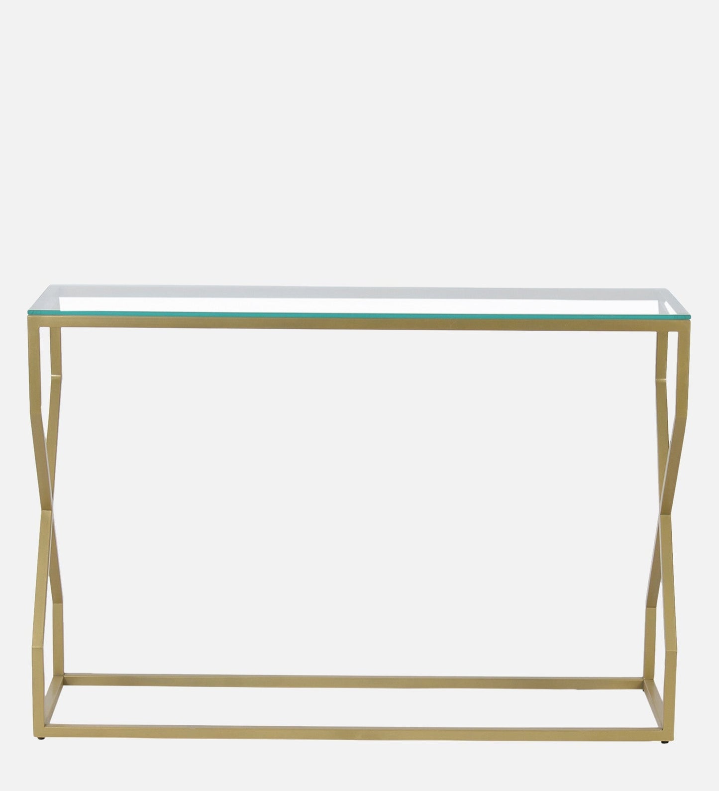 Evolve Glass Console Table In Gold Finish