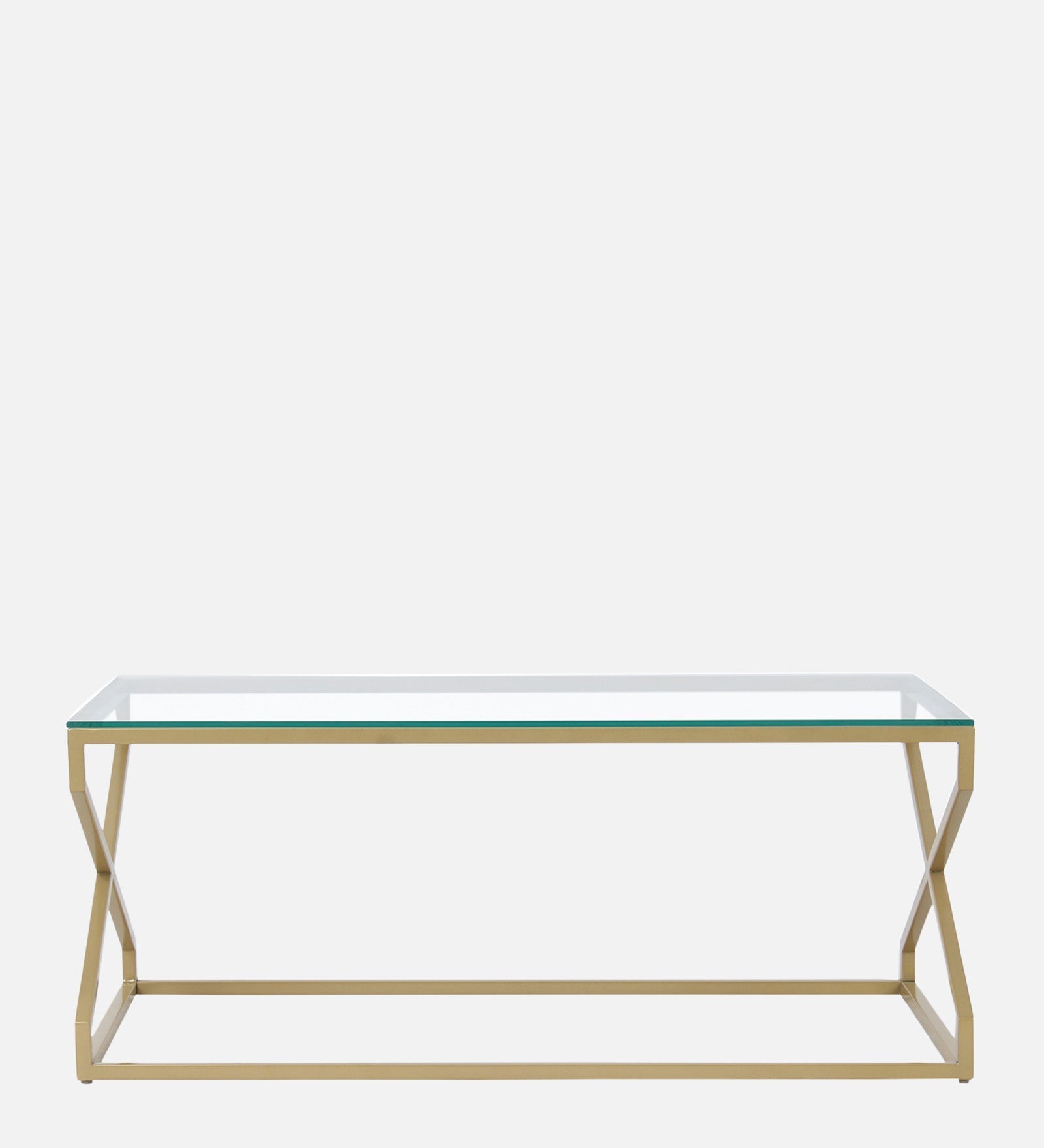 SteamySurface Glass Coffee Table In Gold Finish