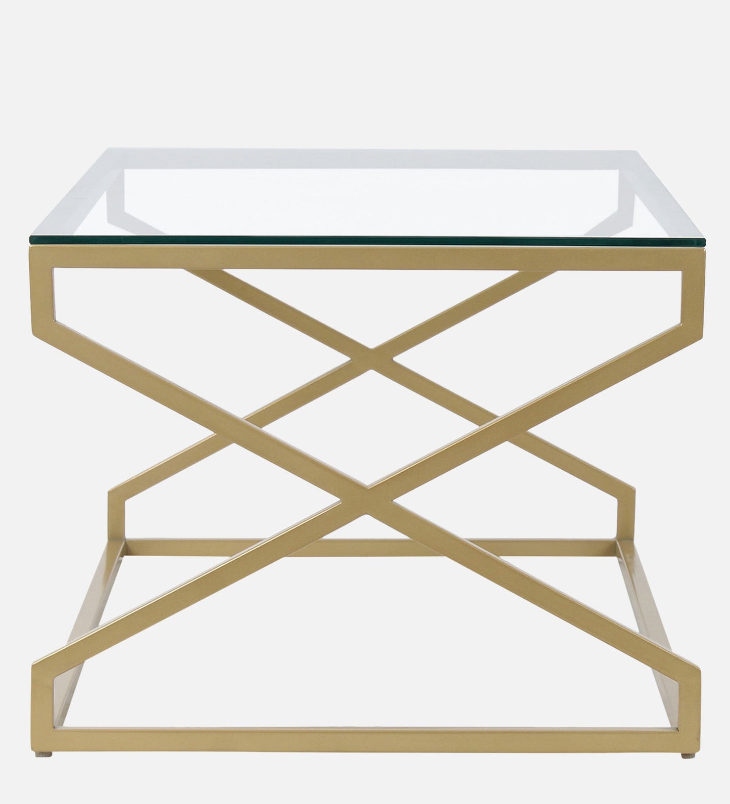 SteamySurface Glass Coffee Table In Gold Finish