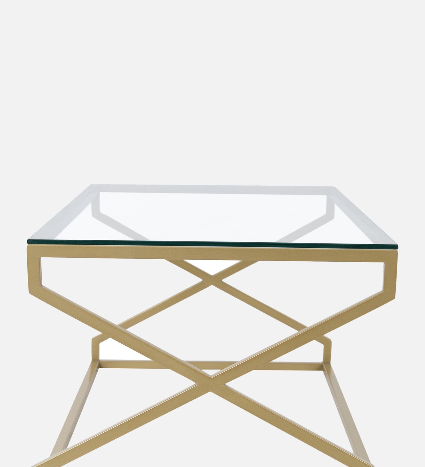 SteamySurface Glass Coffee Table In Gold Finish