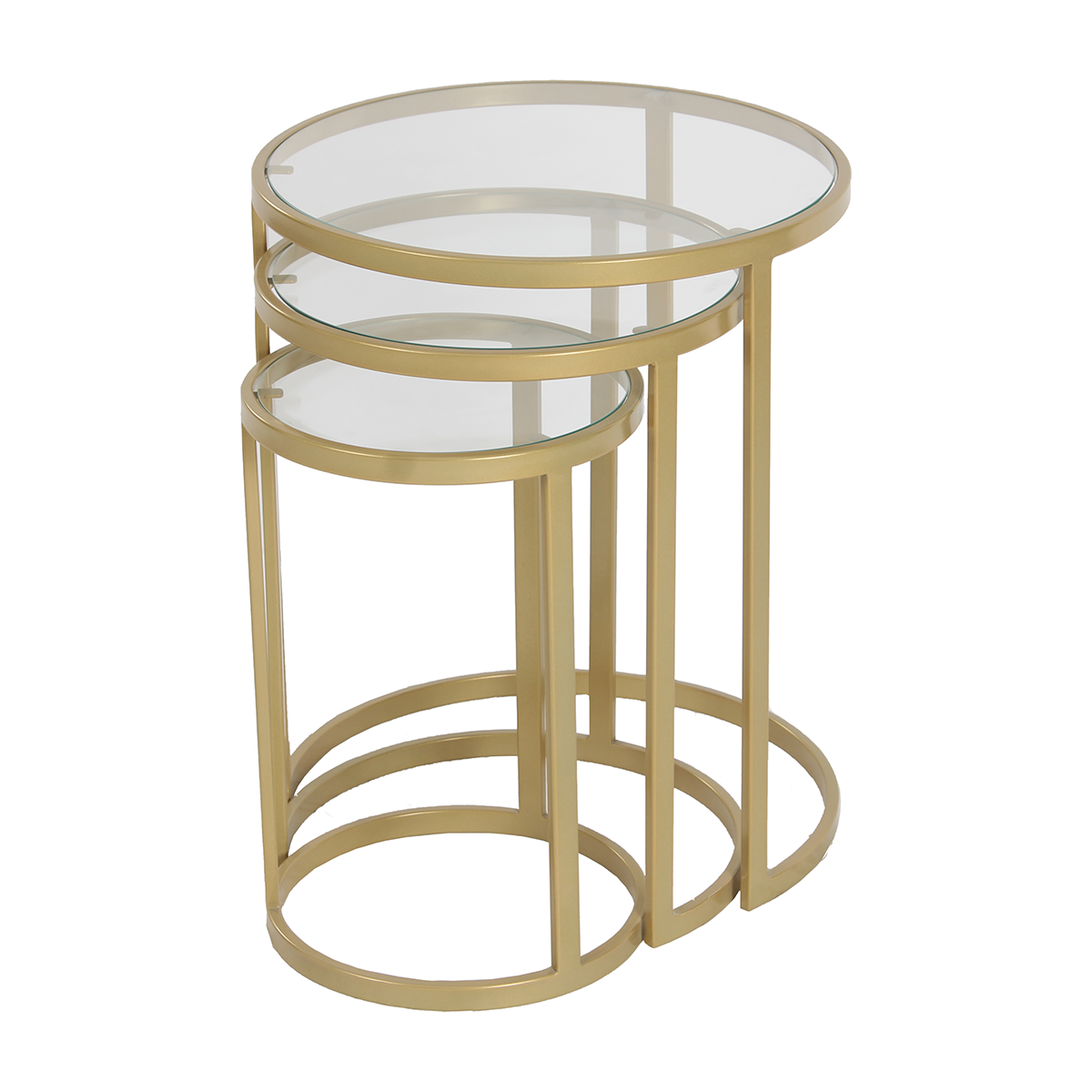 Radiate Nesting Glass Side Table Set of 3