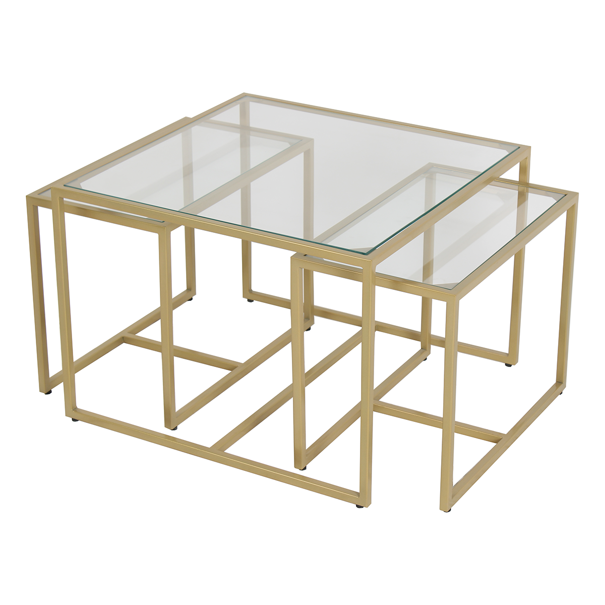 BlendBench Nesting Glass Coffee Table Set of 3