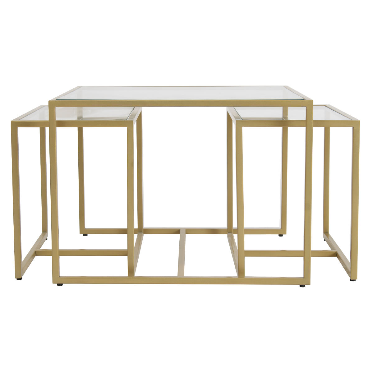 BlendBench Nesting Glass Coffee Table Set of 3