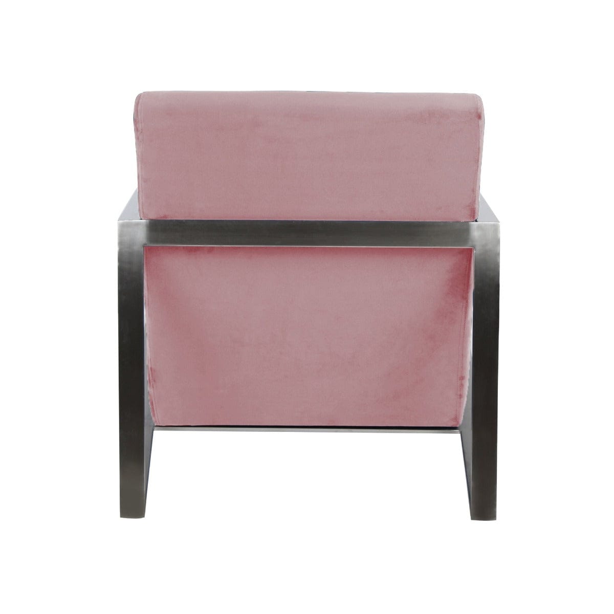 Mystique Medley Pink Velvet Fabric Lounge Chair In Gold Finish