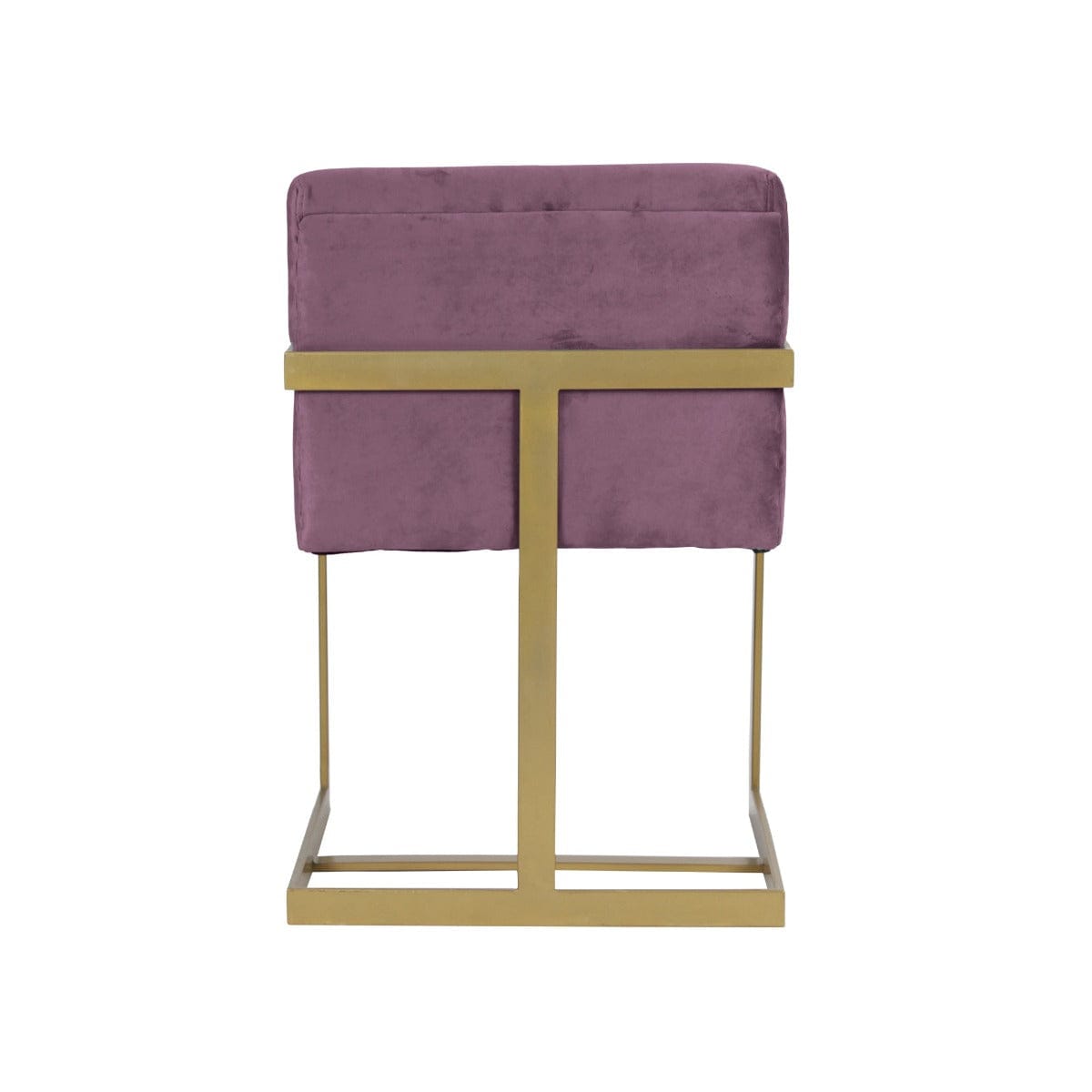 Verve Purple Velvet Fabric Dining Metal Chair In Gold Finish