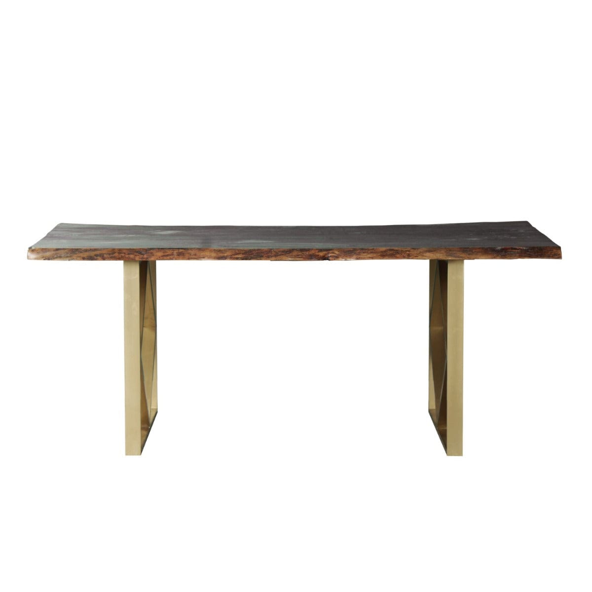 Zenith 6 Seater Wooden Dining Table In Gold Finish