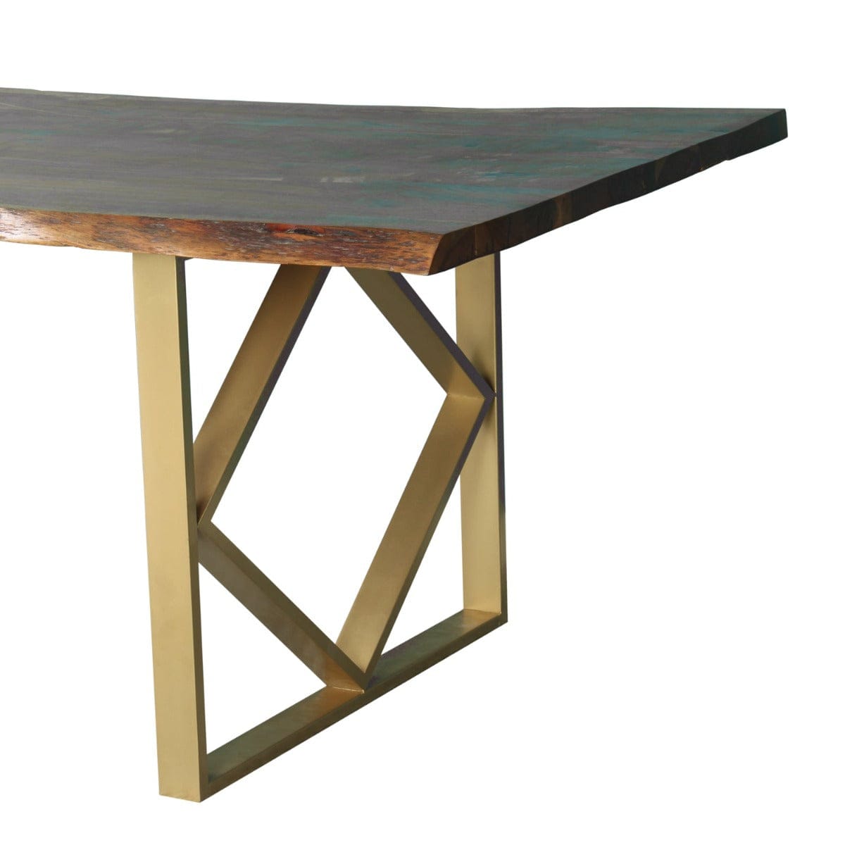 Zenith 6 Seater Wooden Dining Table In Gold Finish