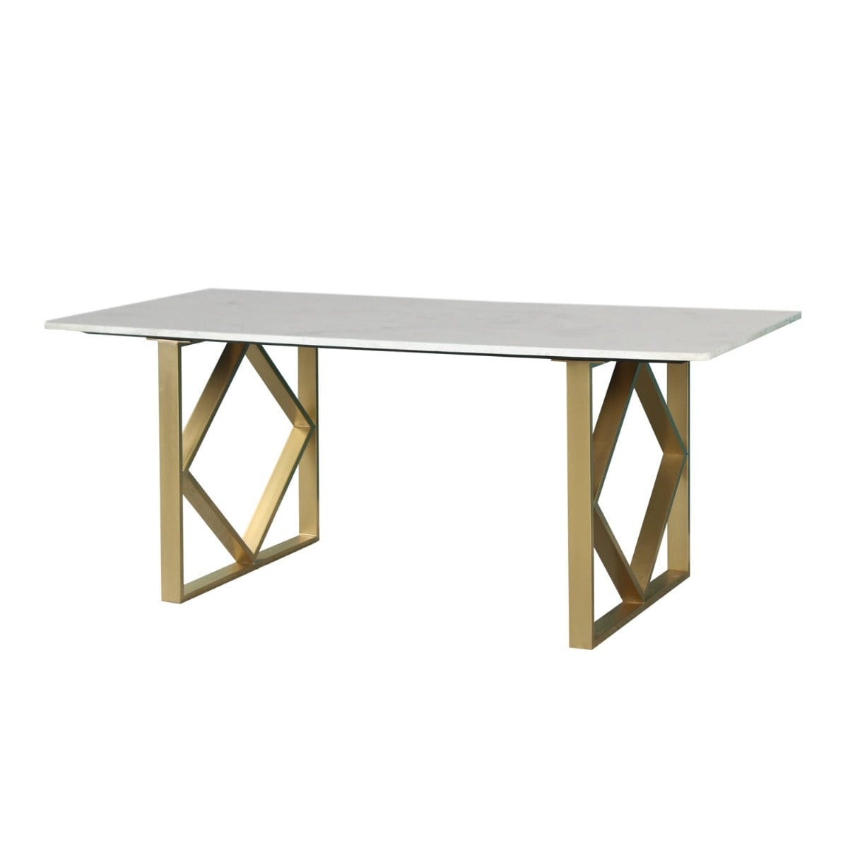 Zenith 6 Seater Marble Dining Table In Gold Finish