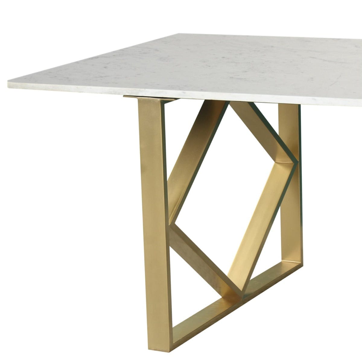 Zenith 6 Seater Marble Dining Table In Gold Finish