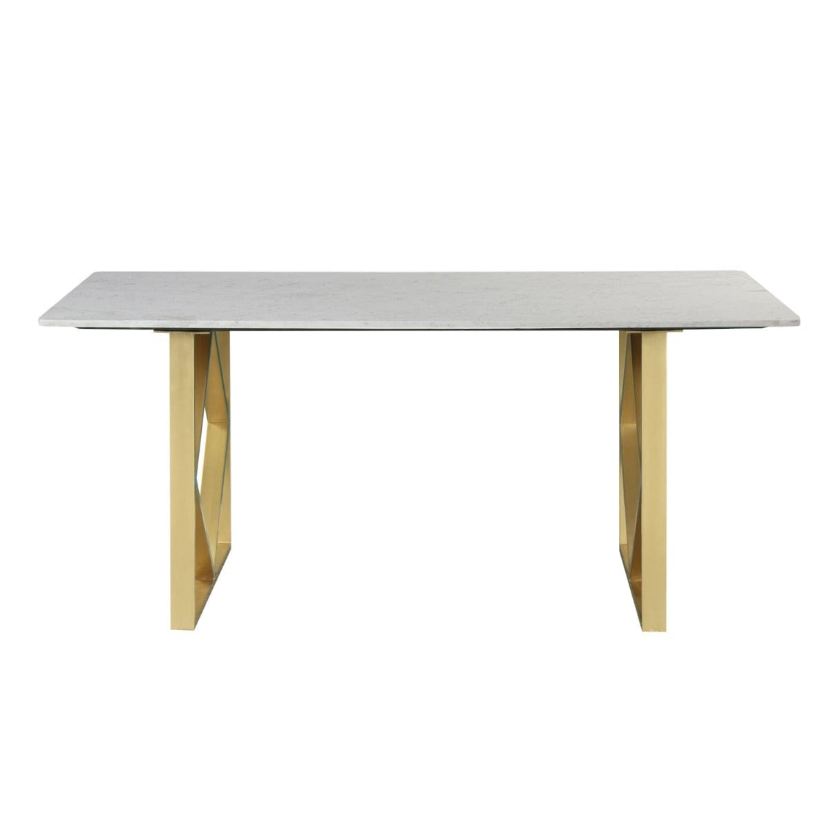 Zenith 6 Seater Marble Dining Table In Gold Finish