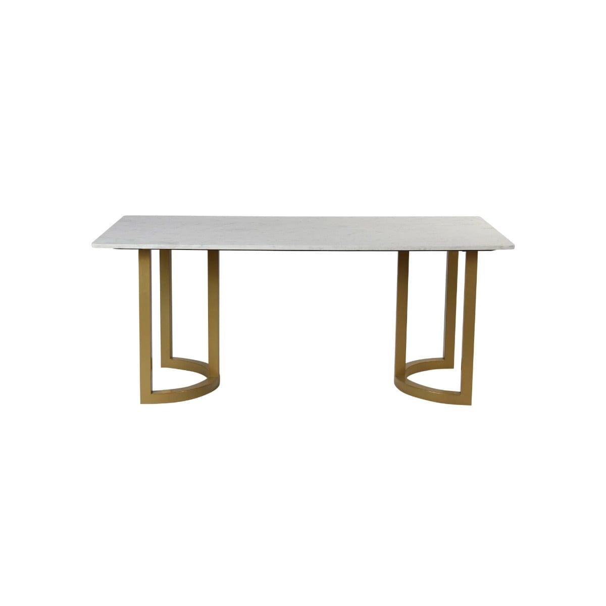 Essence 6 Seater Marble Dining Table In Gold Finish