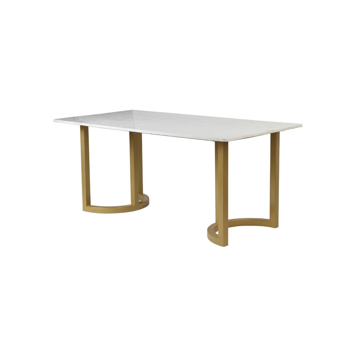 Essence 6 Seater Marble Dining Table In Gold Finish