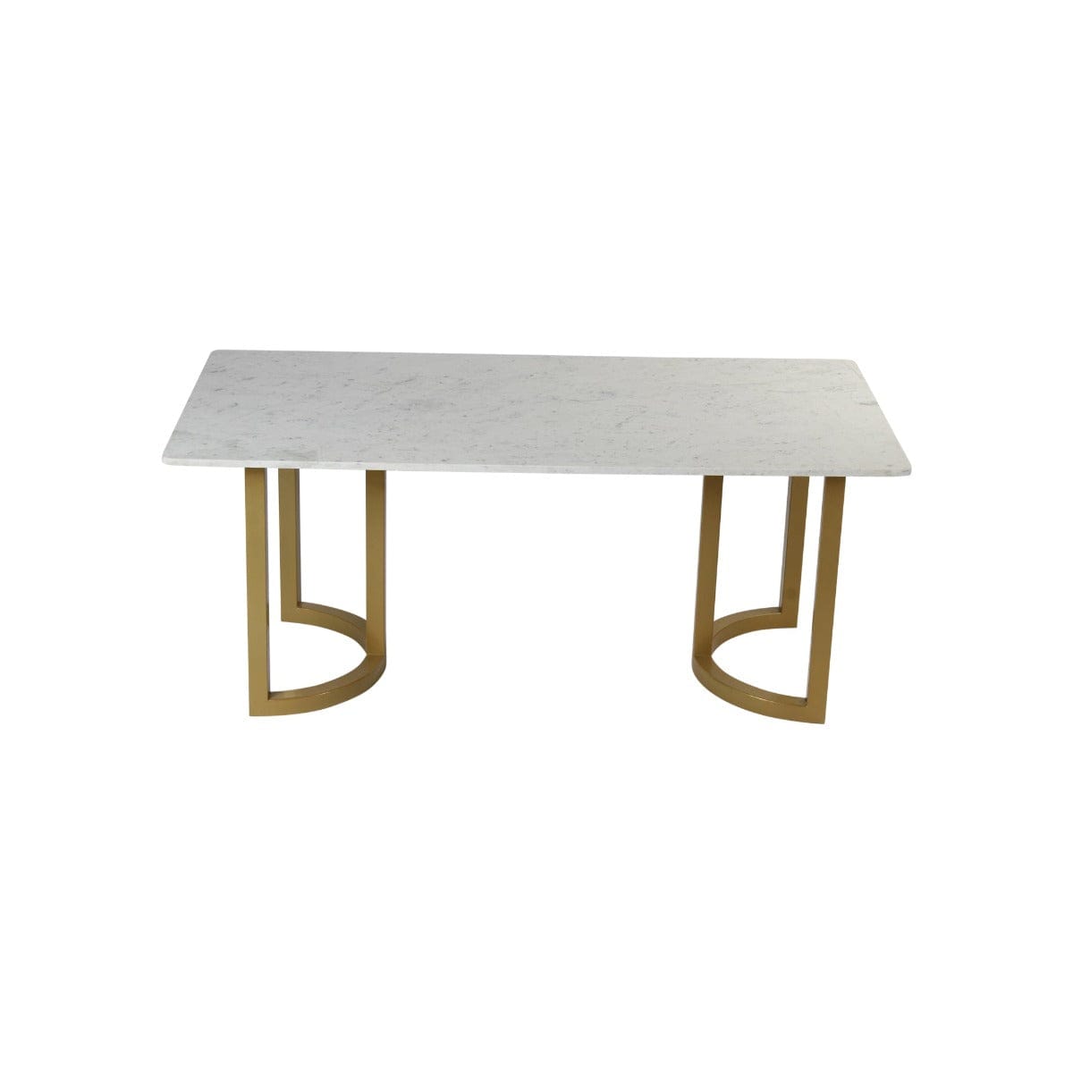 Essence 6 Seater Marble Dining Table In Gold Finish