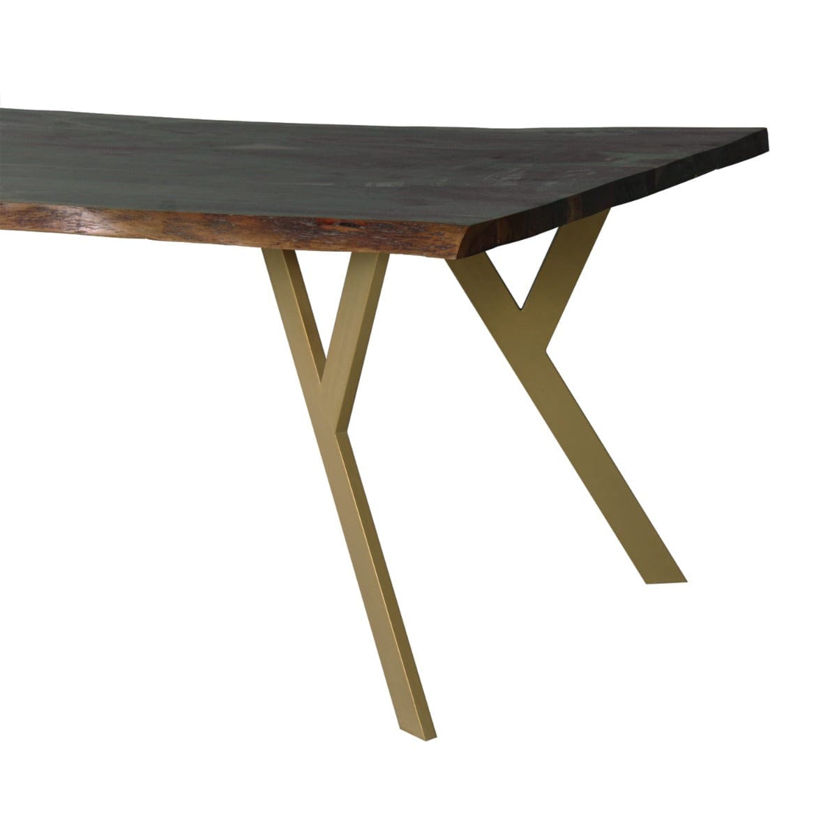 Harmony 6 Seater Wooden Dining Table In Gold Finish