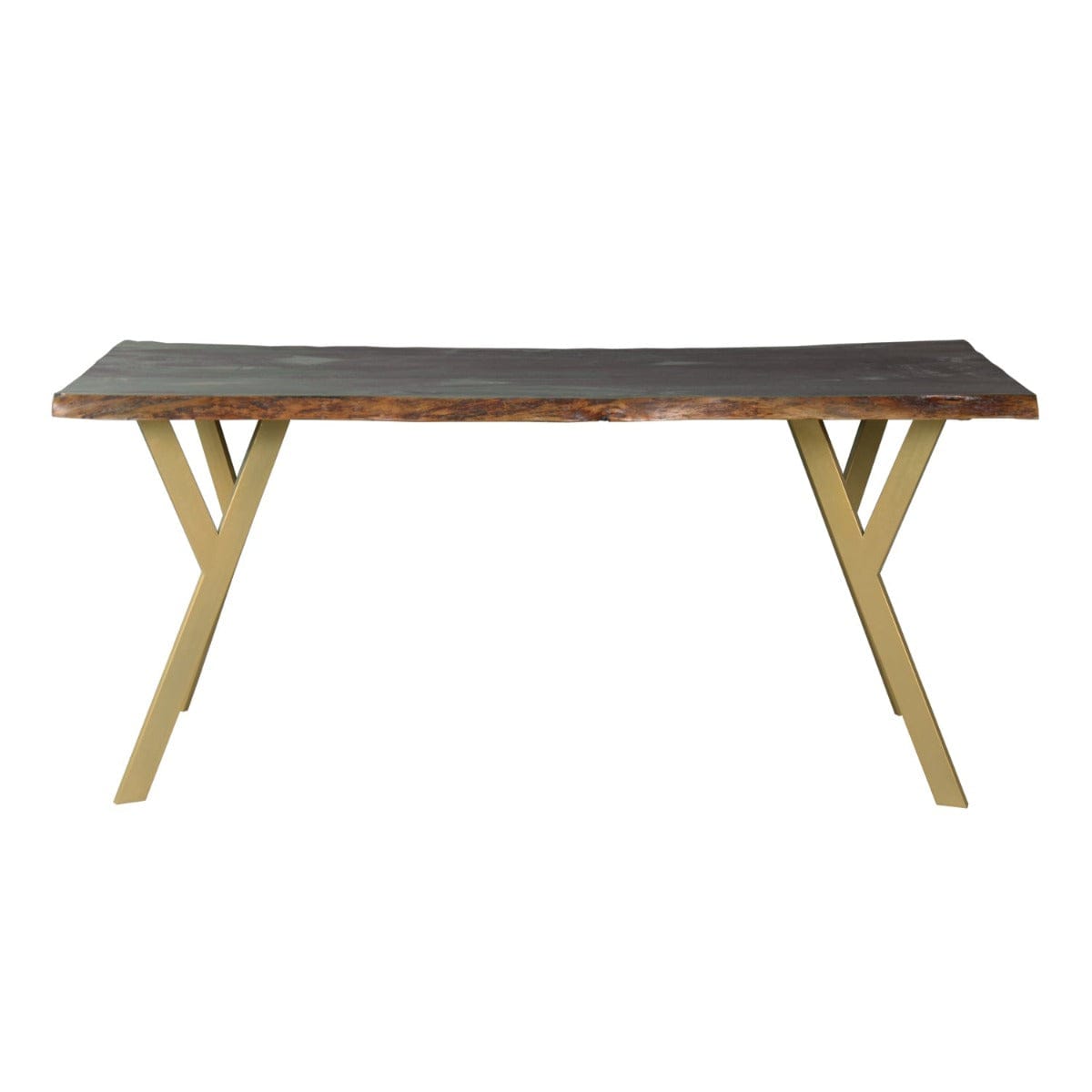 Harmony 6 Seater Wooden Dining Table In Gold Finish