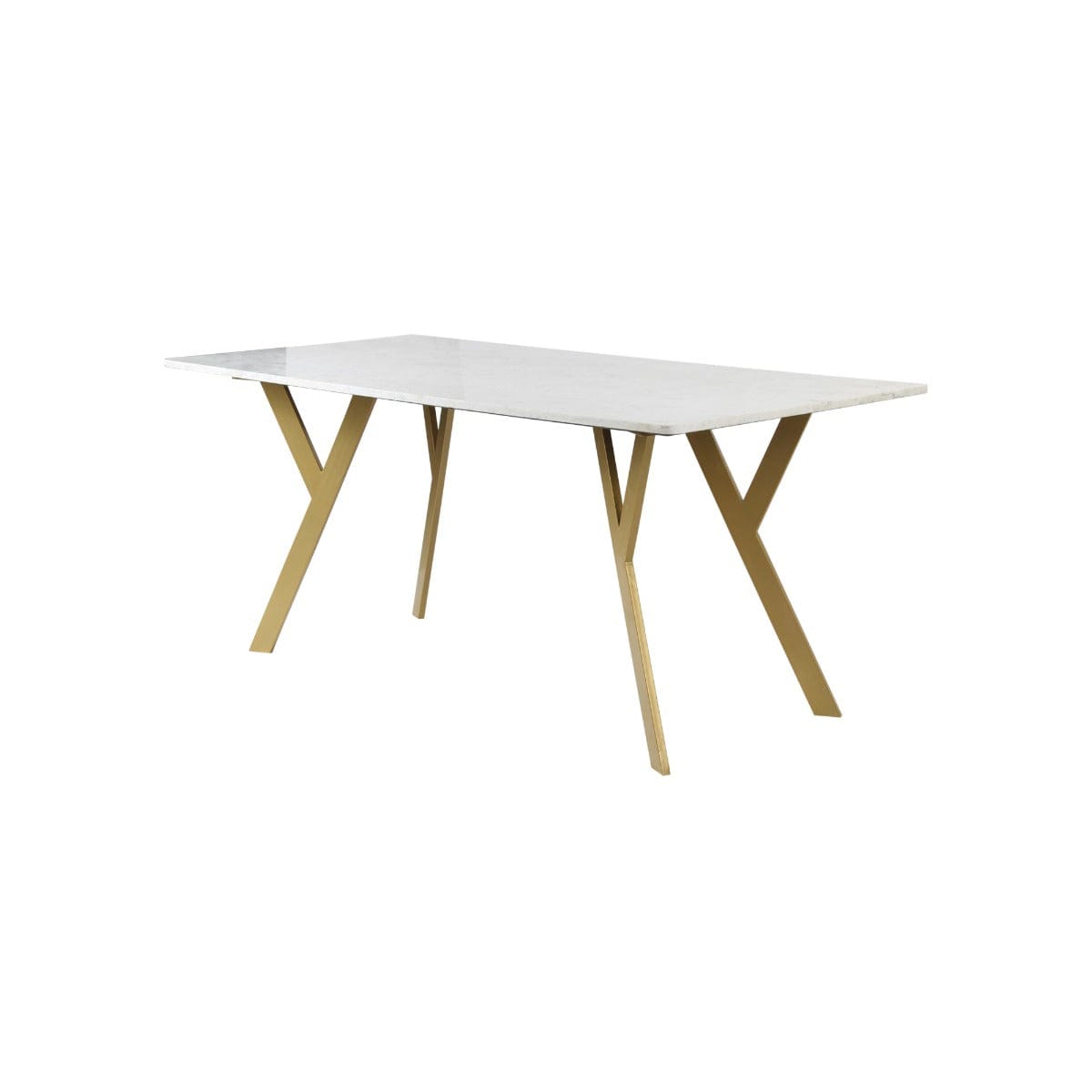 Harmony 6 Seater Marble Dining Table In Gold Finish