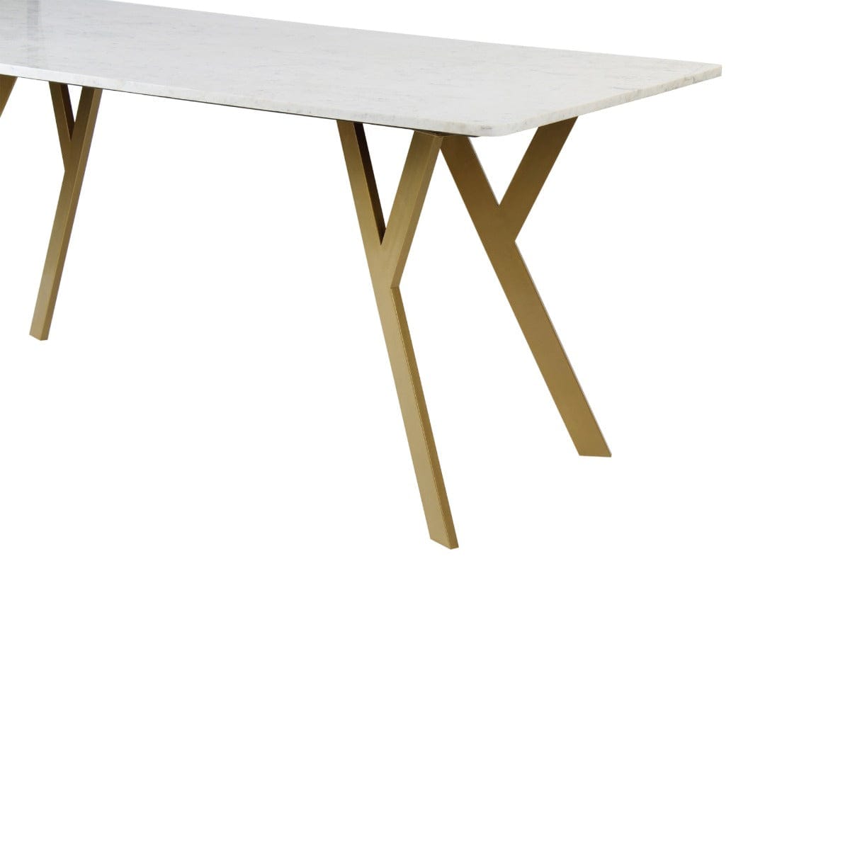 Harmony 6 Seater Marble Dining Table In Gold Finish