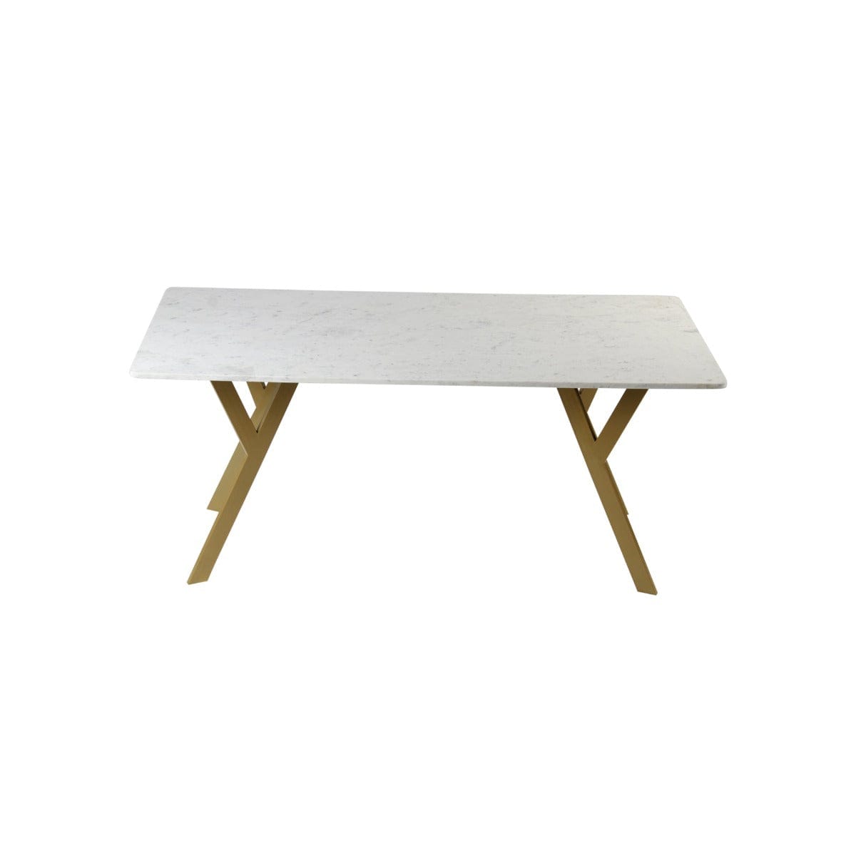 Harmony 6 Seater Marble Dining Table In Gold Finish