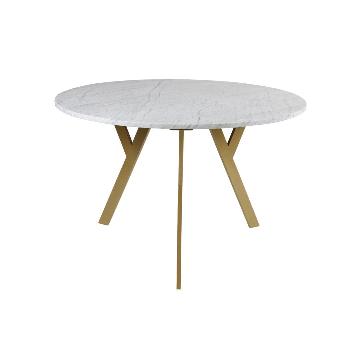 Harmony 4 Seater Round Marble Dining Table In Gold Finish