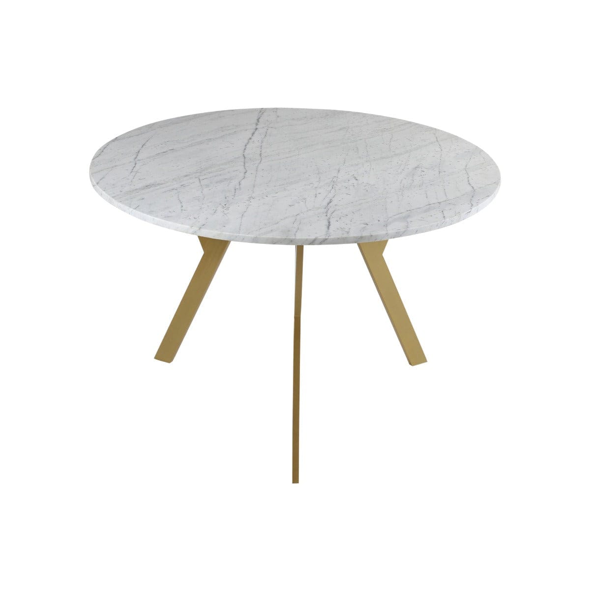 Harmony 4 Seater Round Marble Dining Table In Gold Finish