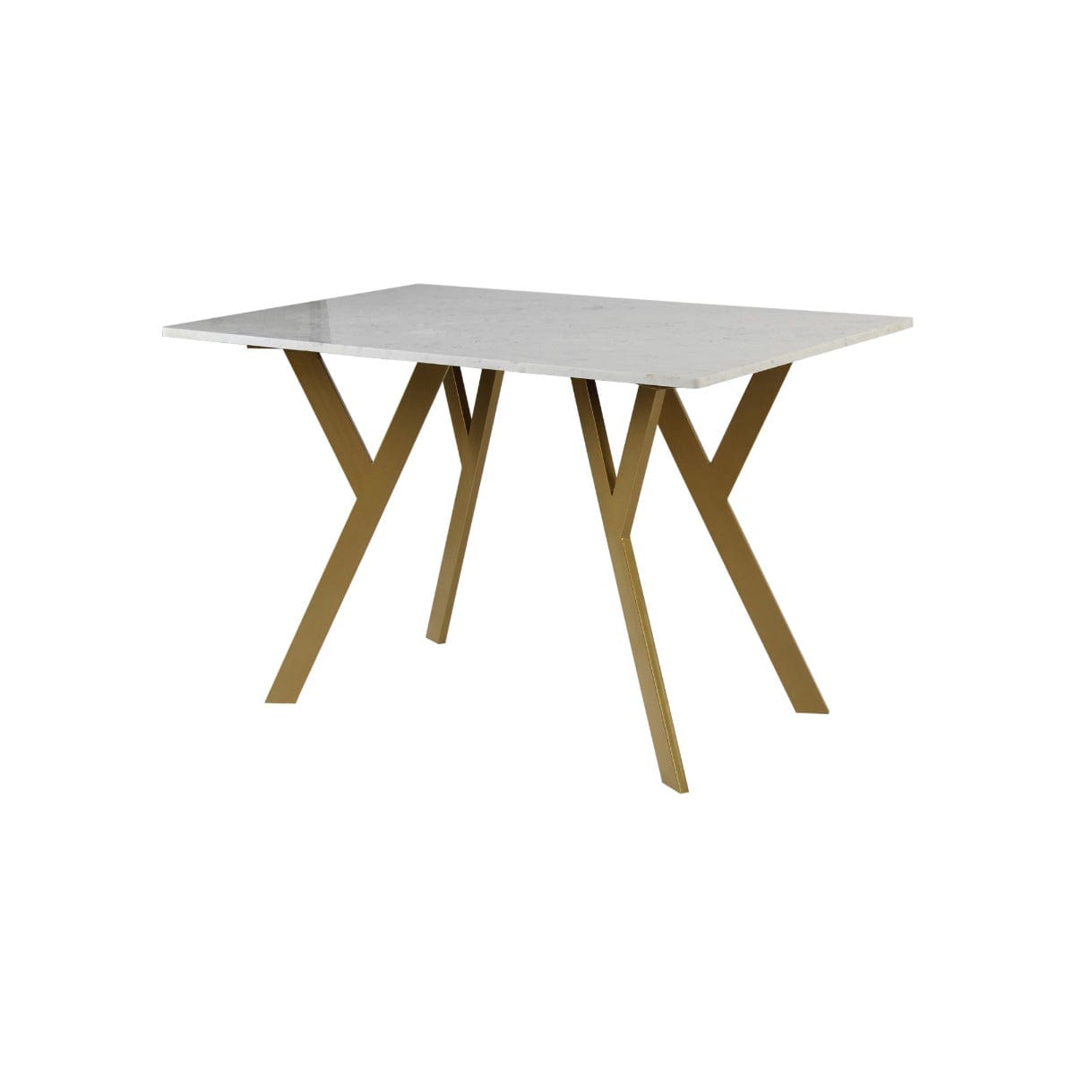 Harmony 4 Seater Marble Dining Table In Gold Finish