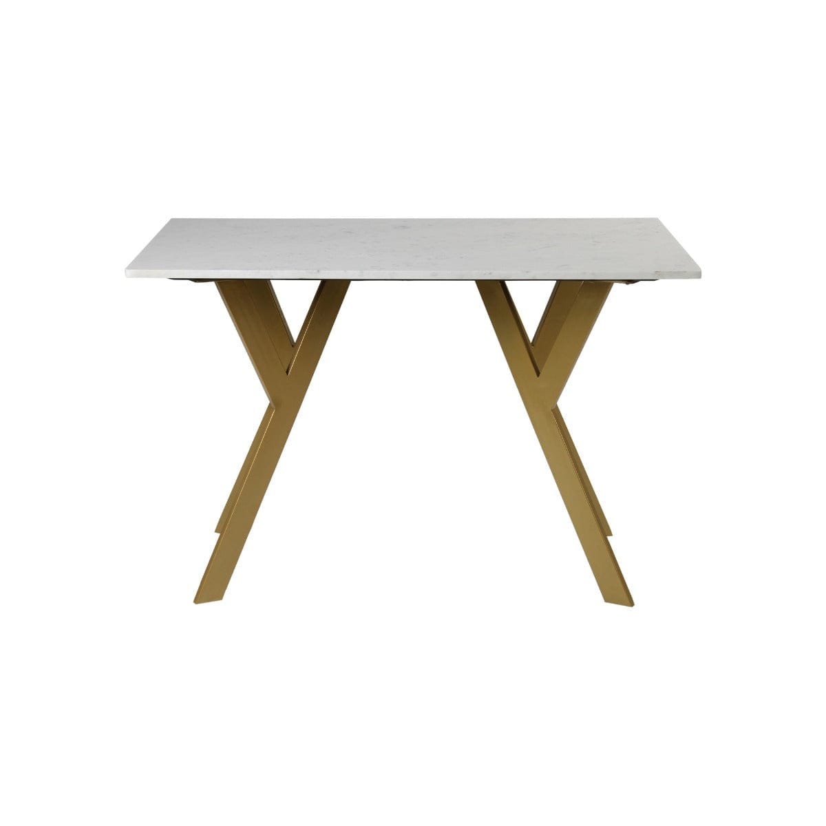 Harmony 4 Seater Marble Dining Table In Gold Finish