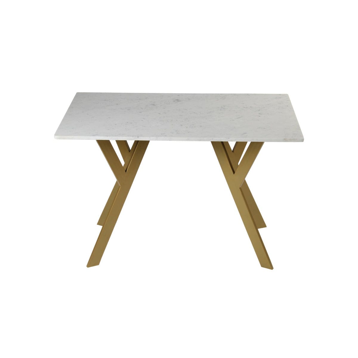 Harmony 4 Seater Marble Dining Table In Gold Finish