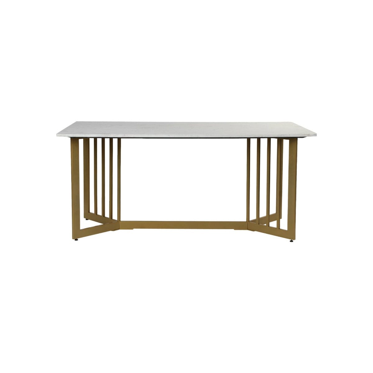 Horizon 6 Seater Marble Dining Table In Gold Finish