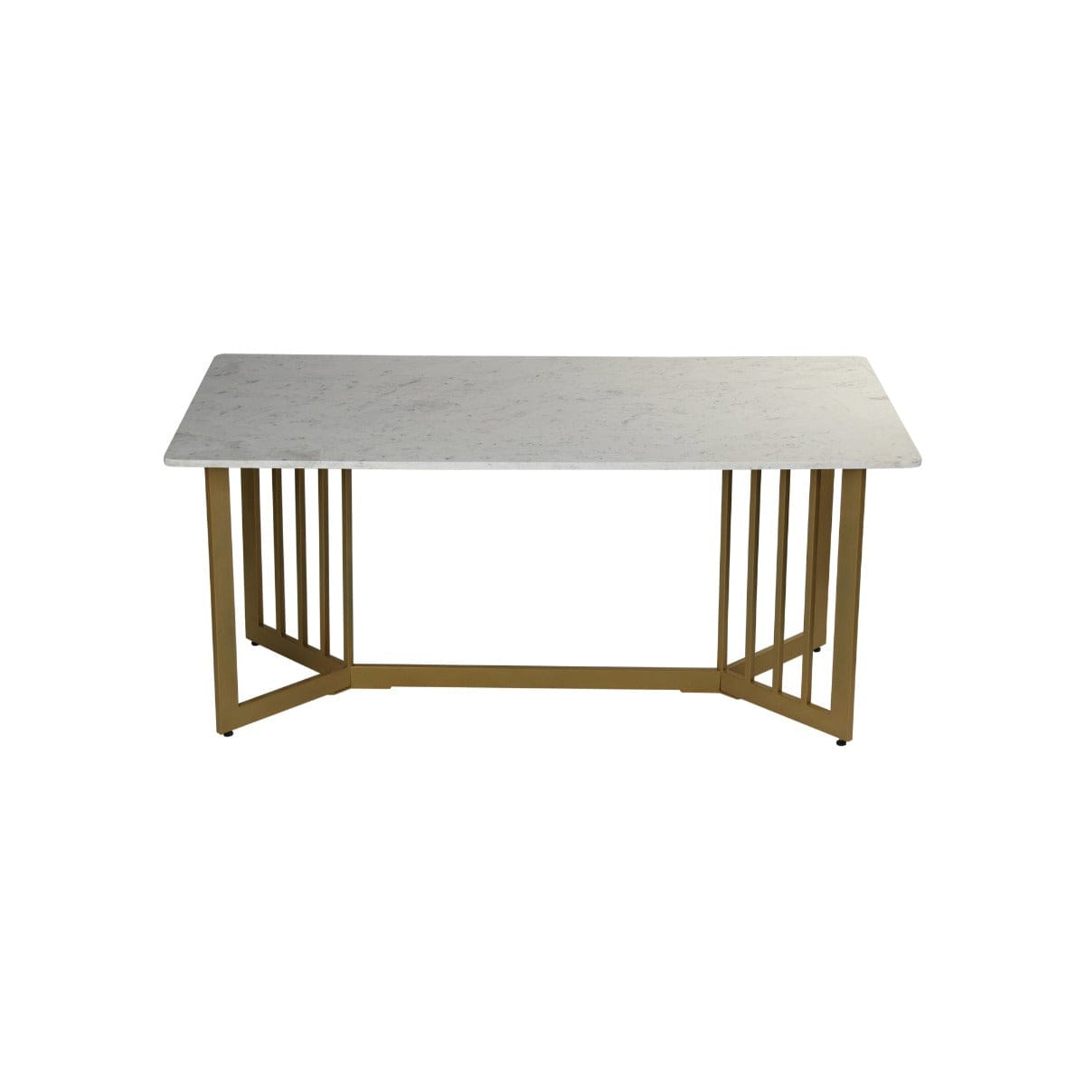 Horizon 6 Seater Marble Dining Table In Gold Finish