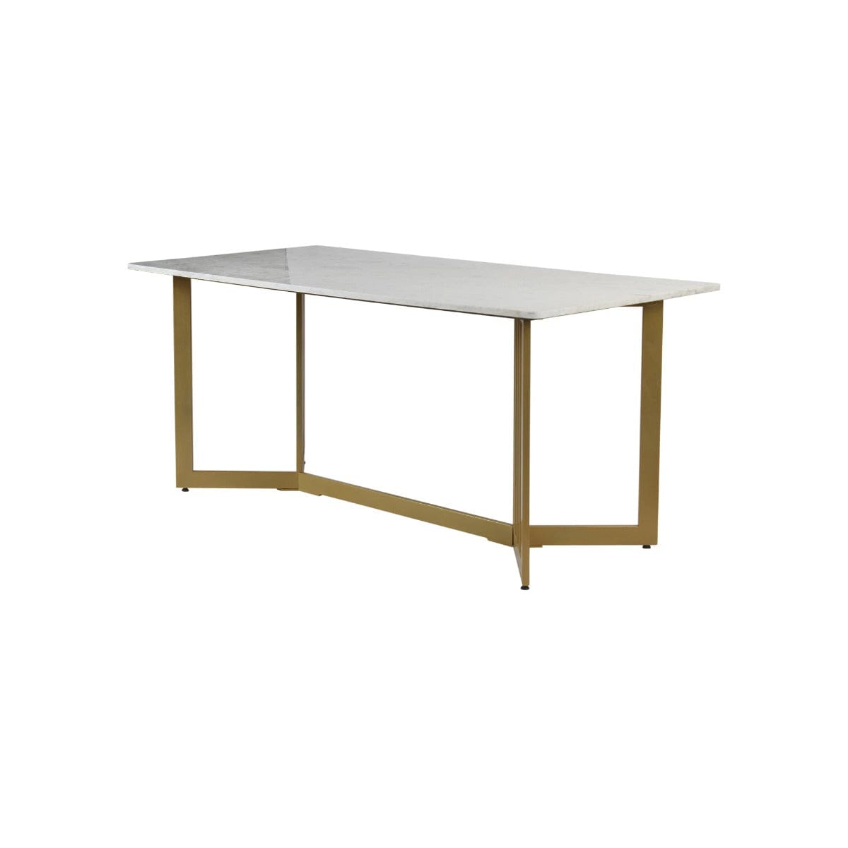 Horizon 6 Seater Marble Dining Table In Gold Finish