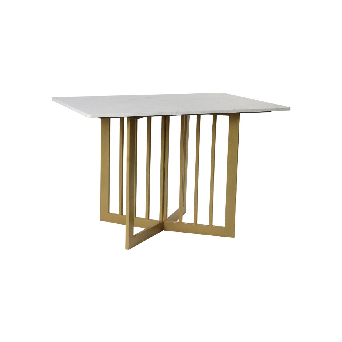 Horizon 4 Seater Marble Dining Table In Gold Finish