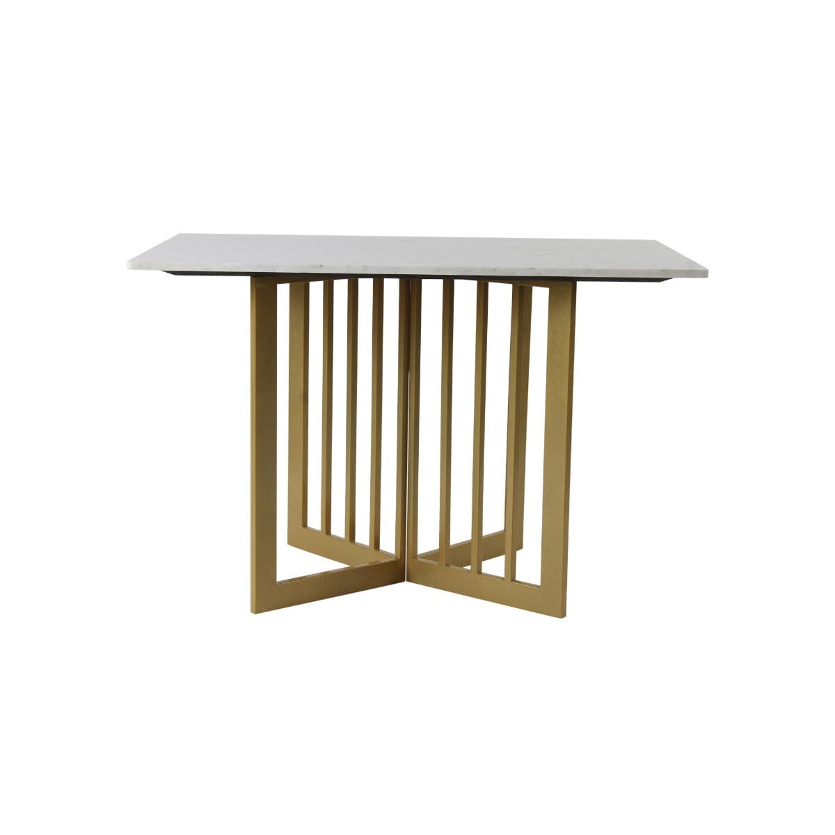 Horizon 4 Seater Marble Dining Table In Gold Finish