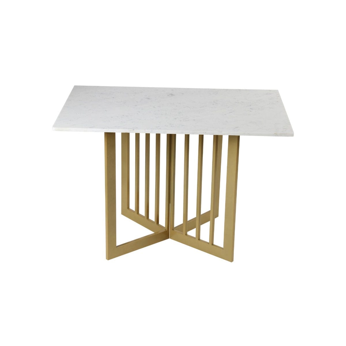 Horizon 4 Seater Marble Dining Table In Gold Finish